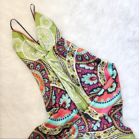 Neiman 100% Silk Maxi Dress Paisley Etro Style S - Picture 8 of 13